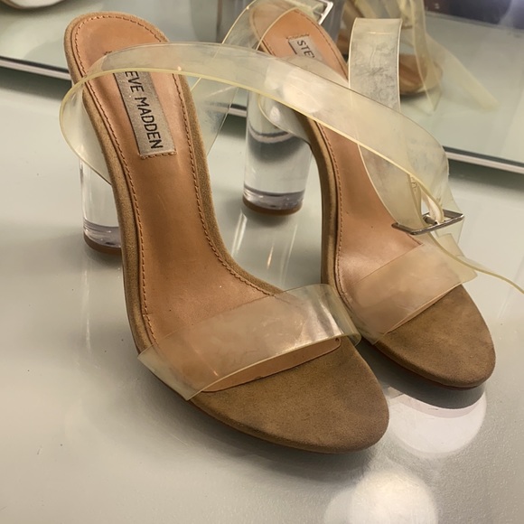 Steve Madden see through clear block high heels size 6.5 - Picture 3 of 3